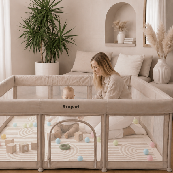Grondbox Baby Beige – Inklapbaar – Inclusief mat & Speelballen - Broyari