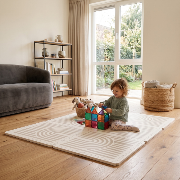Speelmat Baby – Foam Puzzelmat 120×180 cm – Beige – Broyari