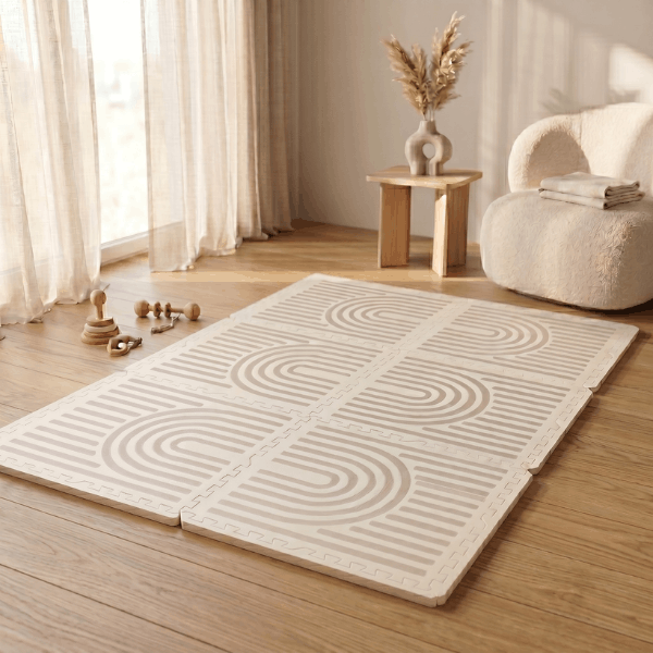 Speelmat Baby – Foam Puzzelmat 120×180 cm – Beige – Broyari