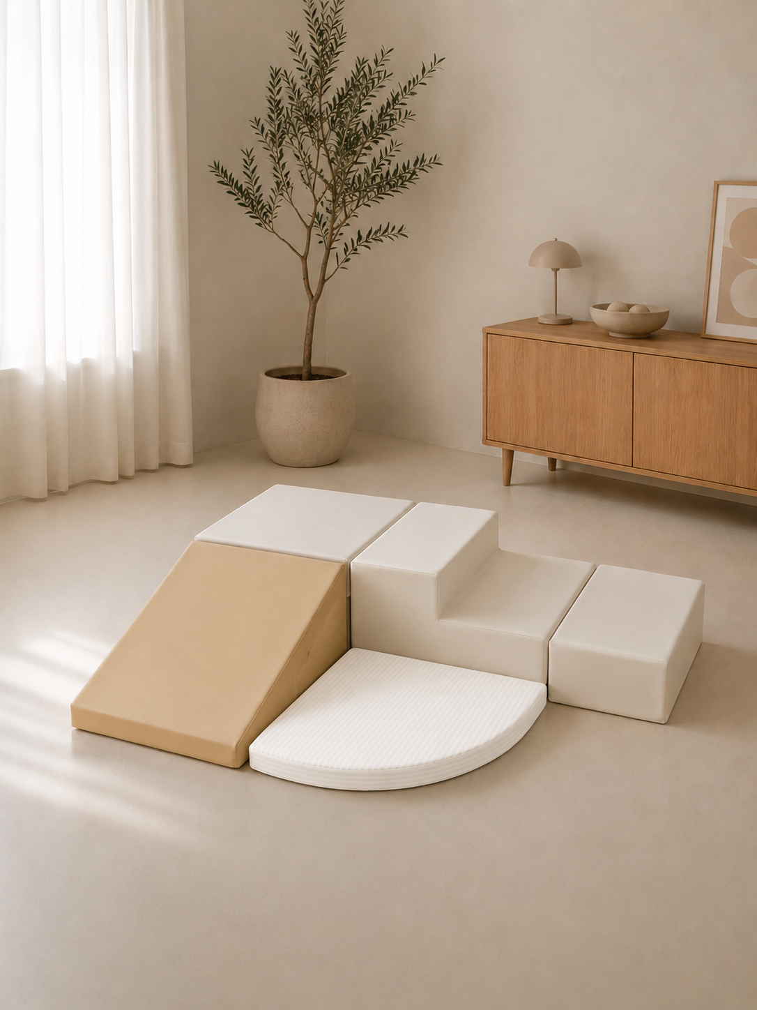 Foamblokken Speelset – Montessori Klimset Beige | Broyari