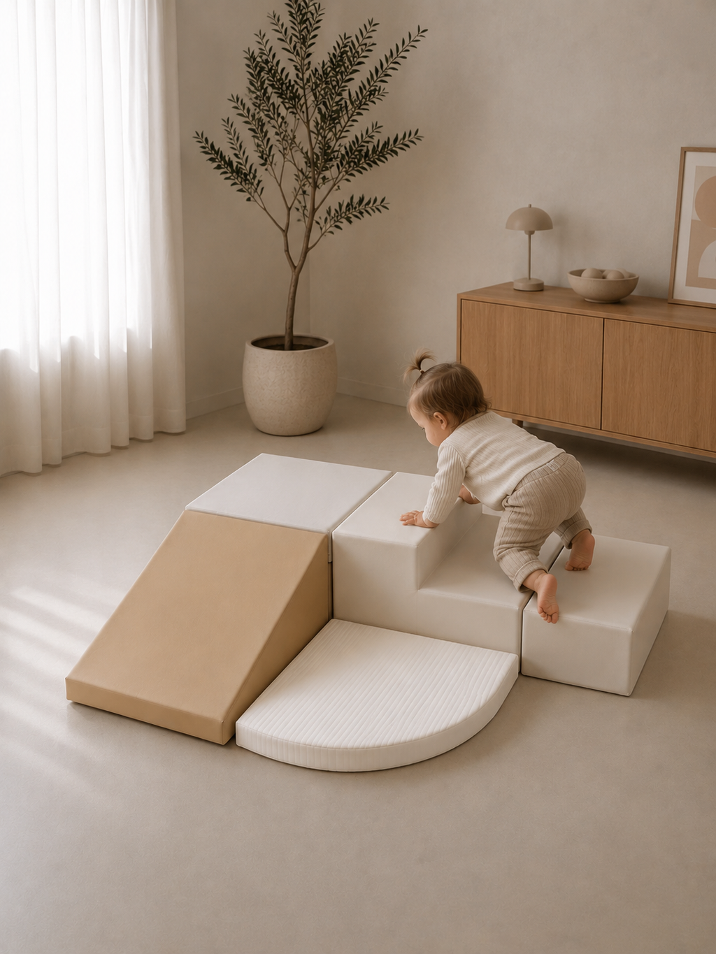 Foamblokken Speelset – Montessori Klimset Beige | Broyari