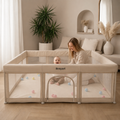 Beige Broyari grondbox als veilige speelplek voor baby's en peuters, maat 120x180 cm - maat-120x180