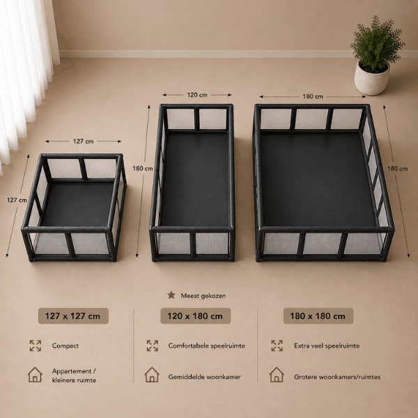Grondbox Baby Zwart – Inklapbaar – Inclusief mat & Speelballen - Broyari