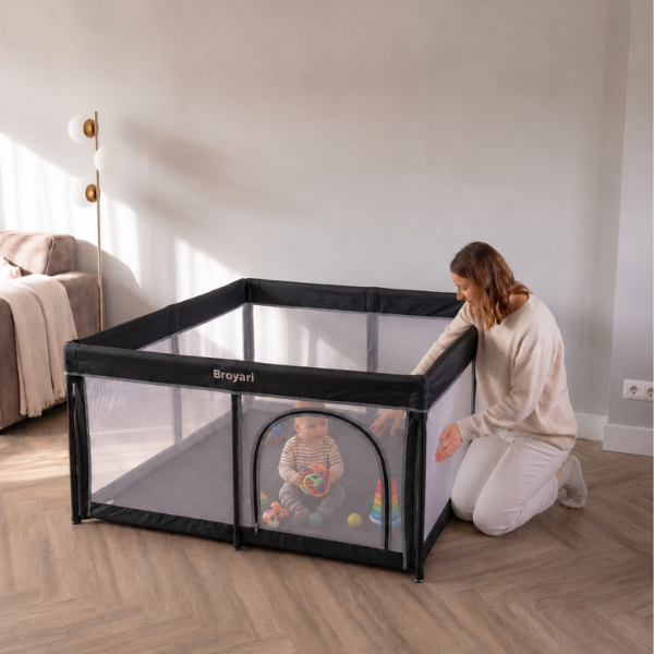 Broyari inklapbare grondbox zwart, maat 127x127 cm - maat-127x127