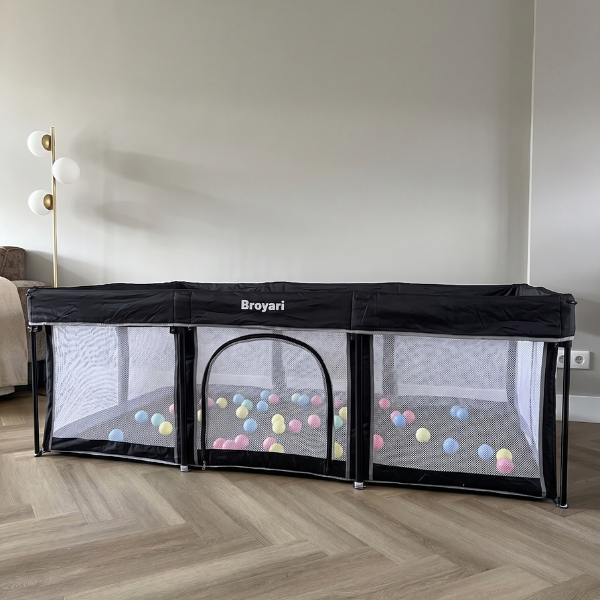 Grondbox Baby Zwart – Inklapbaar – Inclusief mat & Speelballen - Broyari