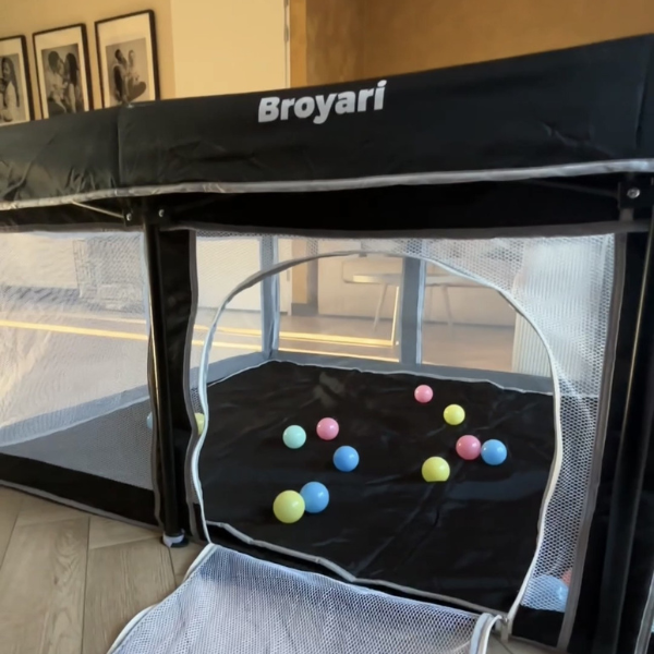 Grondbox Baby Zwart – Inklapbaar – Inclusief mat & Speelballen - Broyari