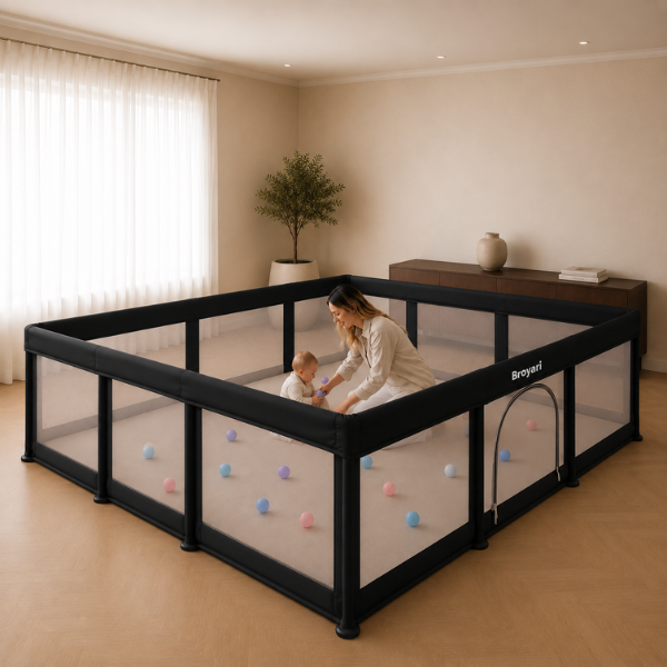Broyari inklapbare grondbox zwart, maat 180x180 cm - maat-180x180