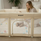 Grondbox Baby Beige – Inklapbaar – Inclusief mat & Speelballen - Broyari