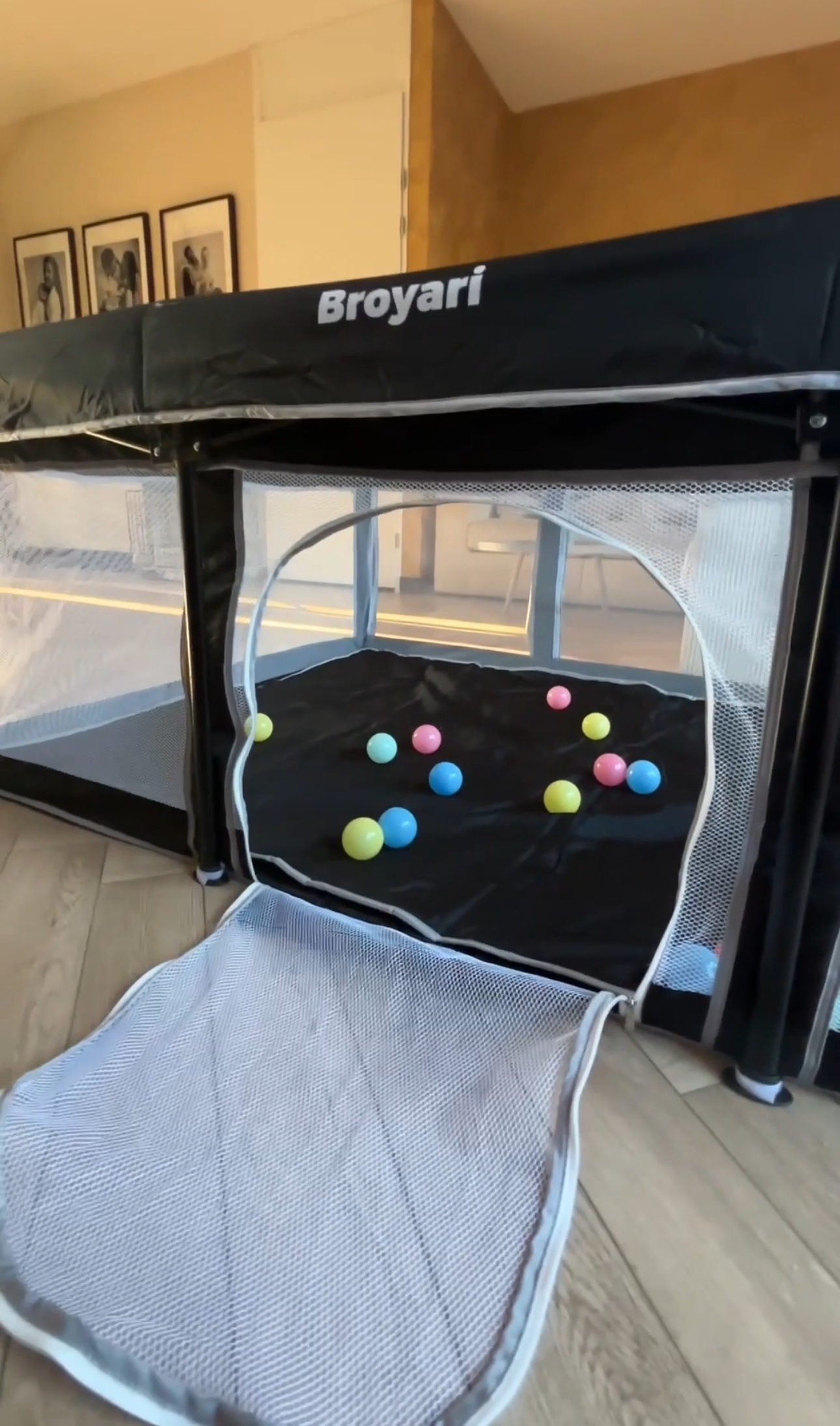 Inklapbare Grondbox Baby Zwart 120x180 cm – Broyari Playpen
