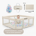 Grondbox Baby Beige – Inklapbaar – Inclusief mat & Speelballen - Broyari